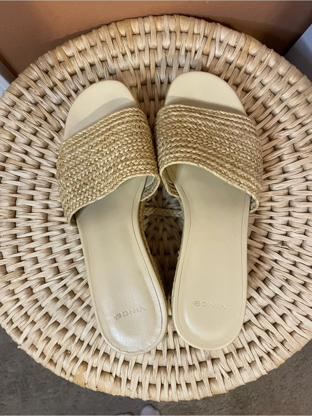Vince Clarita Raffia Platform Sandals Womens Size 7
